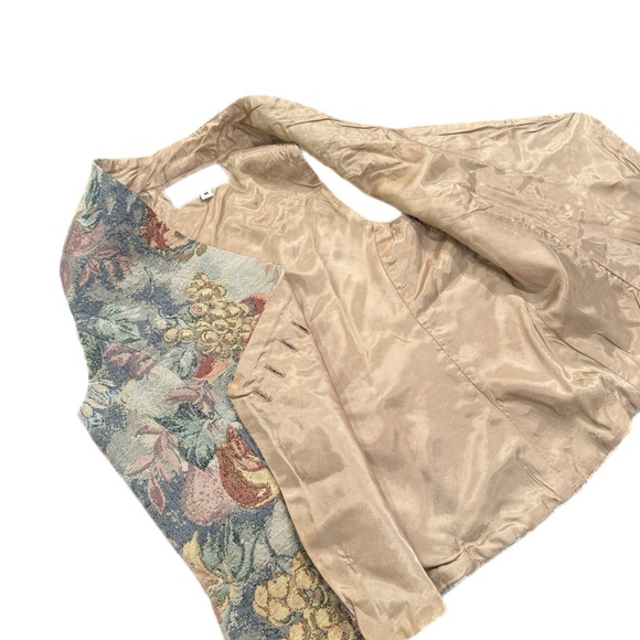 Vintage Rennie & Rose Floral Tapestry Double Breasted Vest - Picture 6 of 7